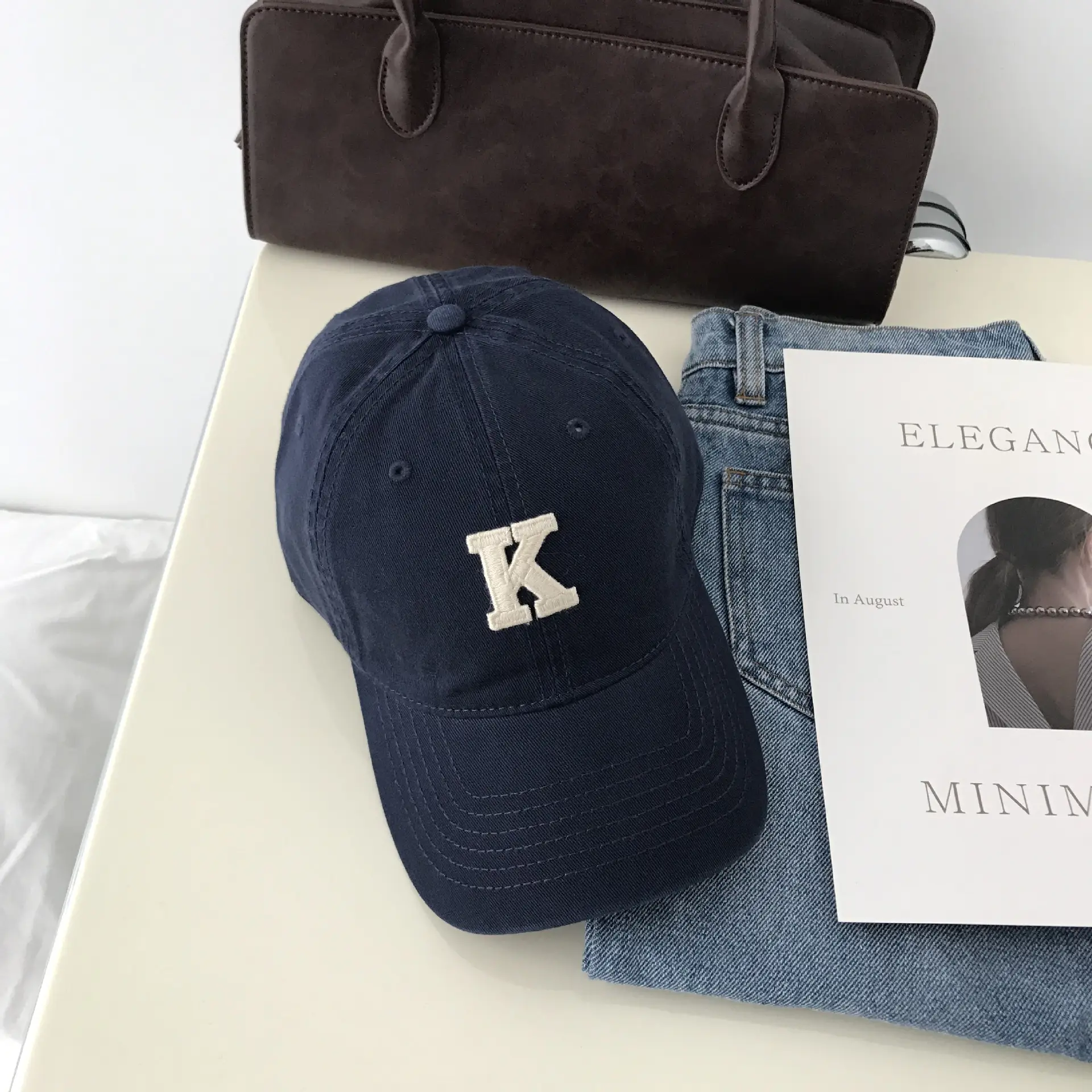 K Letter Baseball Cap Green Women Men - Image 3