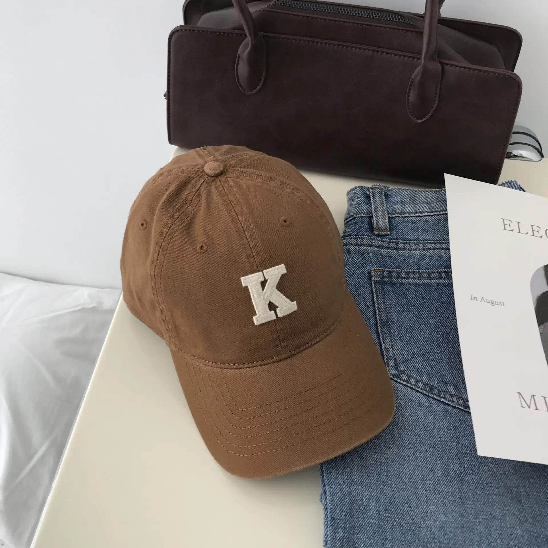K Letter Baseball Cap Green Women Men - Image 4