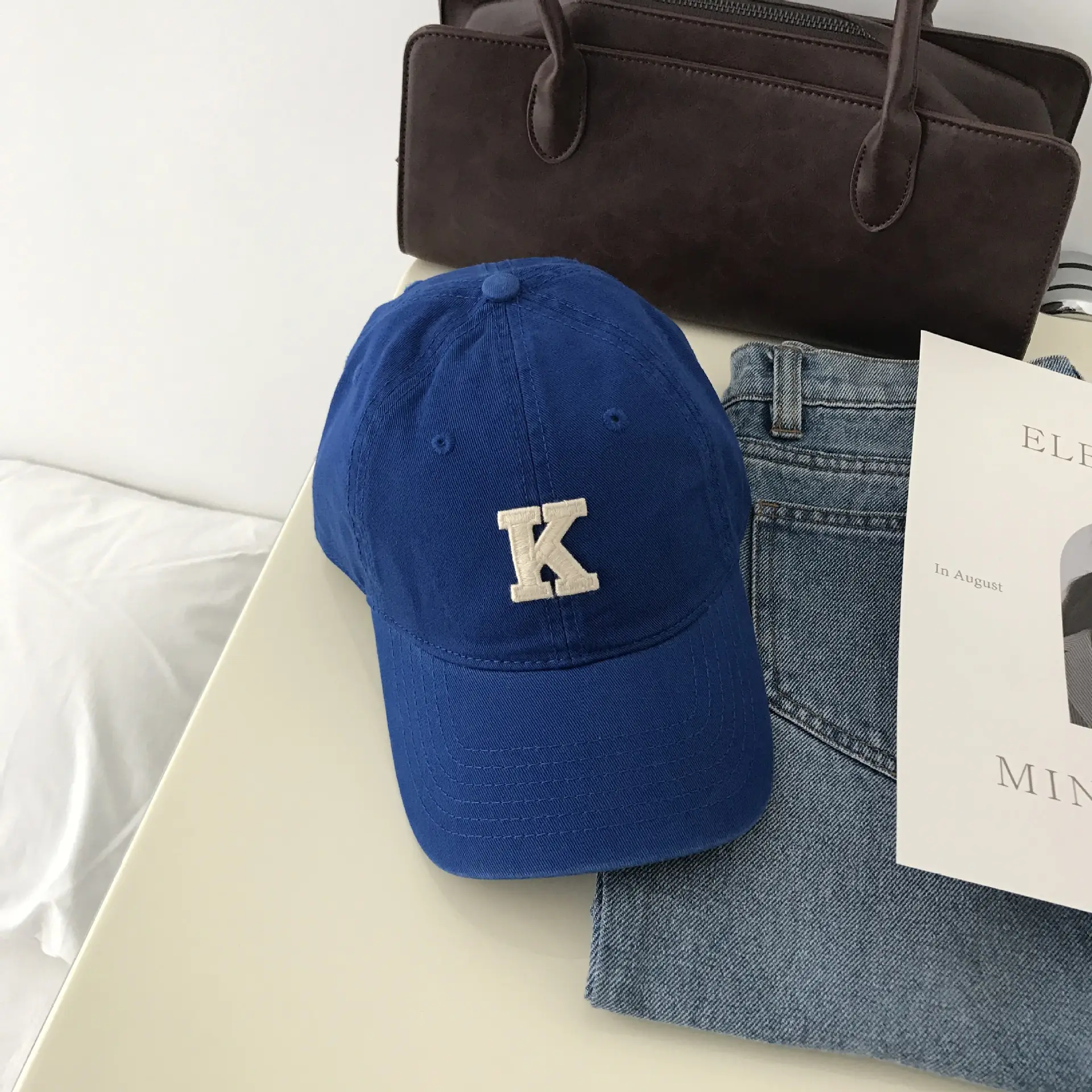 K Letter Baseball Cap Green Women Men - Image 7