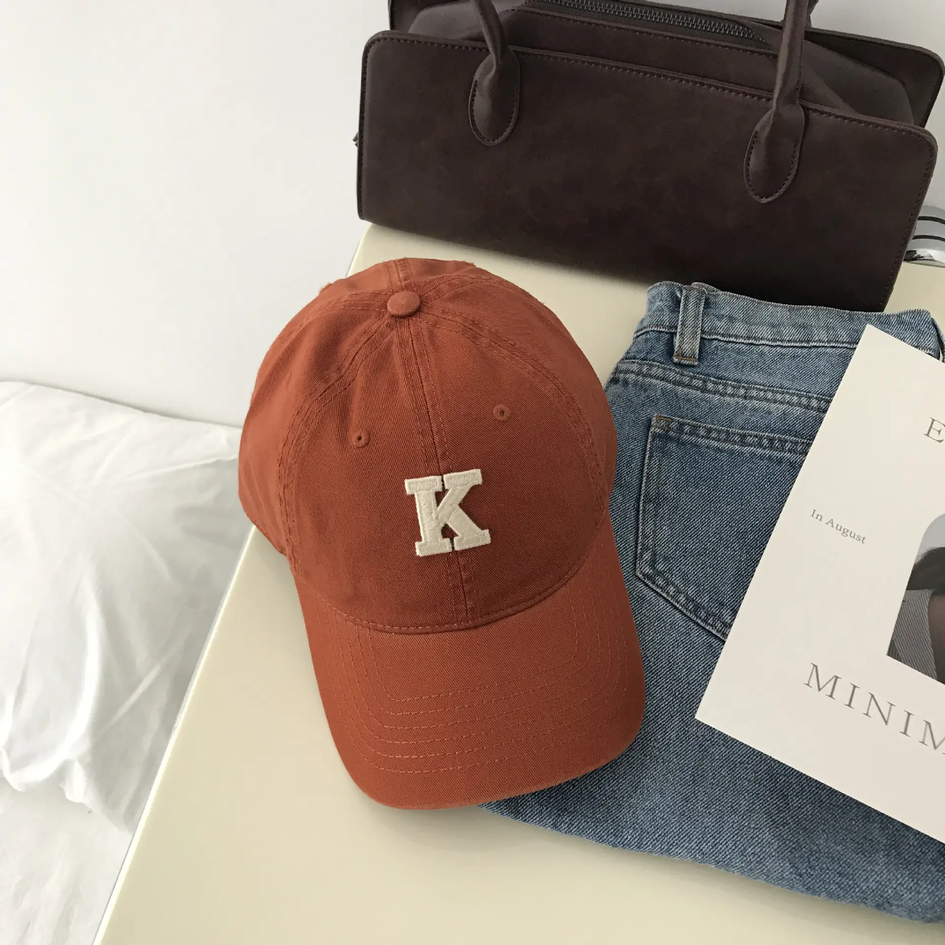 K Letter Baseball Cap Green Women Men - Image 9