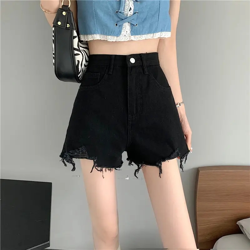 Black Ripped High Waist Denim Shorts for Women 2026 — feature 22