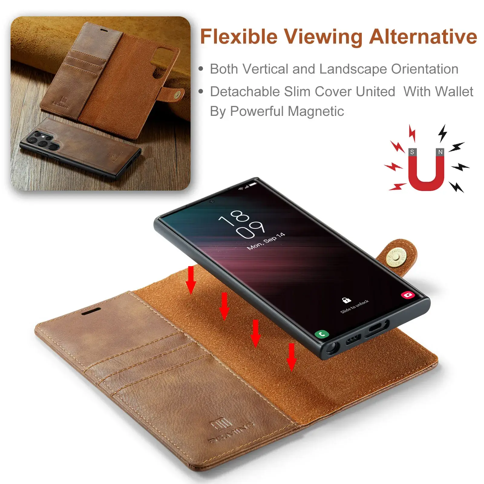 Blue Leather 2-in-1 Phone Case for Samsung S23 Ultra - Image 8