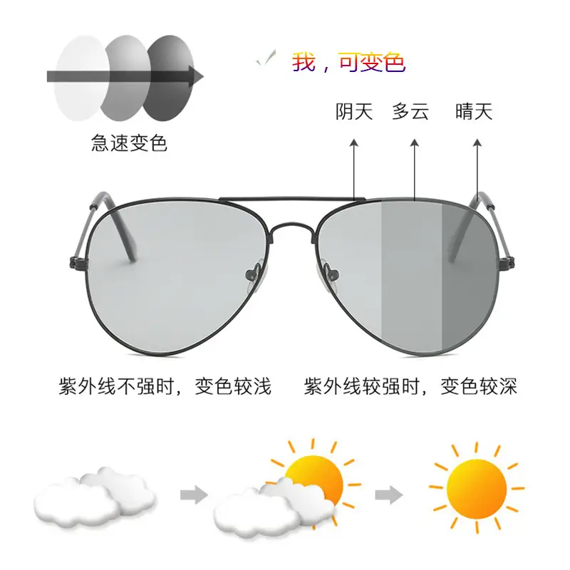 Men Ultra-Light Color-Changing Sunglasses Anti-UV - Image 16