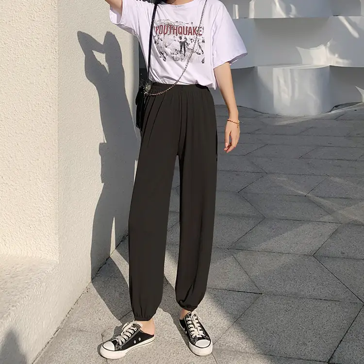 Women's Pink Carrot Leg Harem Pants Large - Image 2