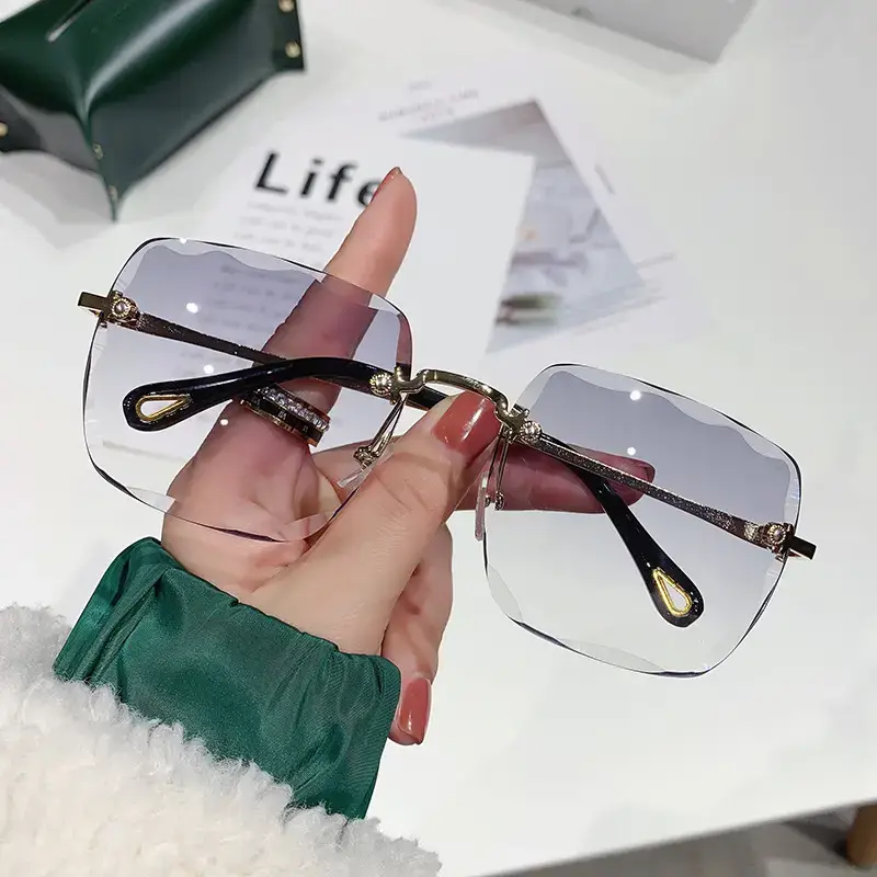 Square Frame Sunglasses Women Pink Gradient Travel Driving - Image 5
