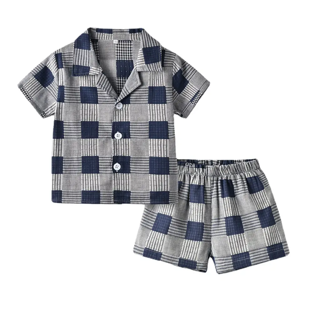 New Pajamas Set 2025 Plaid Shorts Kids - Image 12