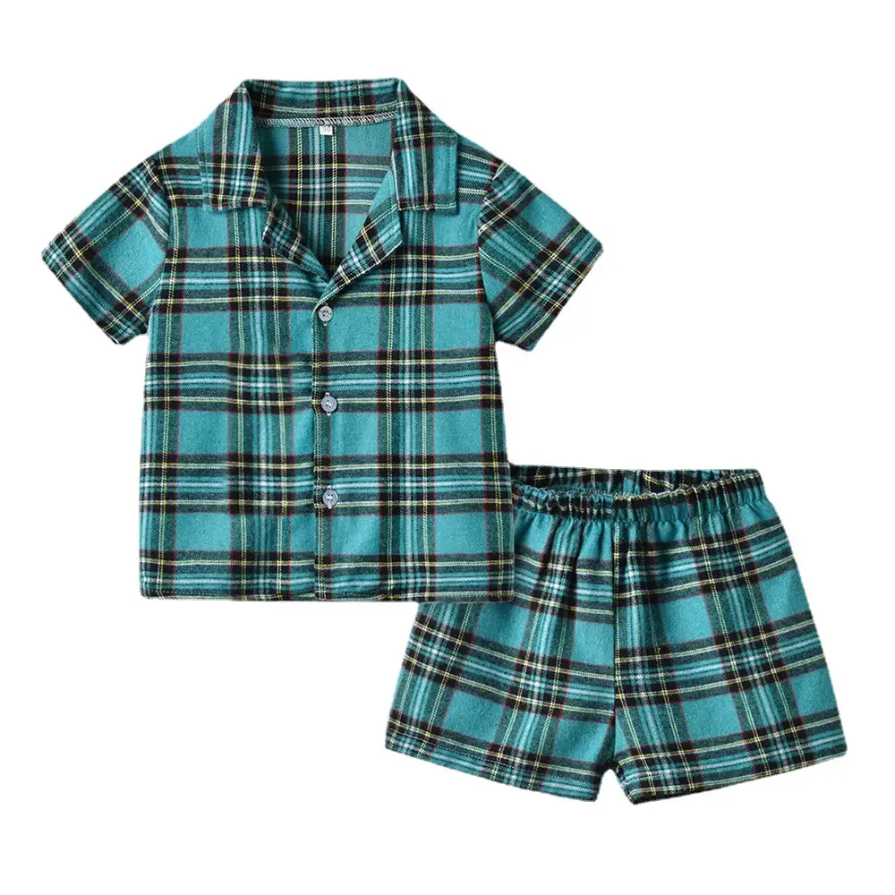 New Pajamas Set 2025 Plaid Shorts Kids - Image 15