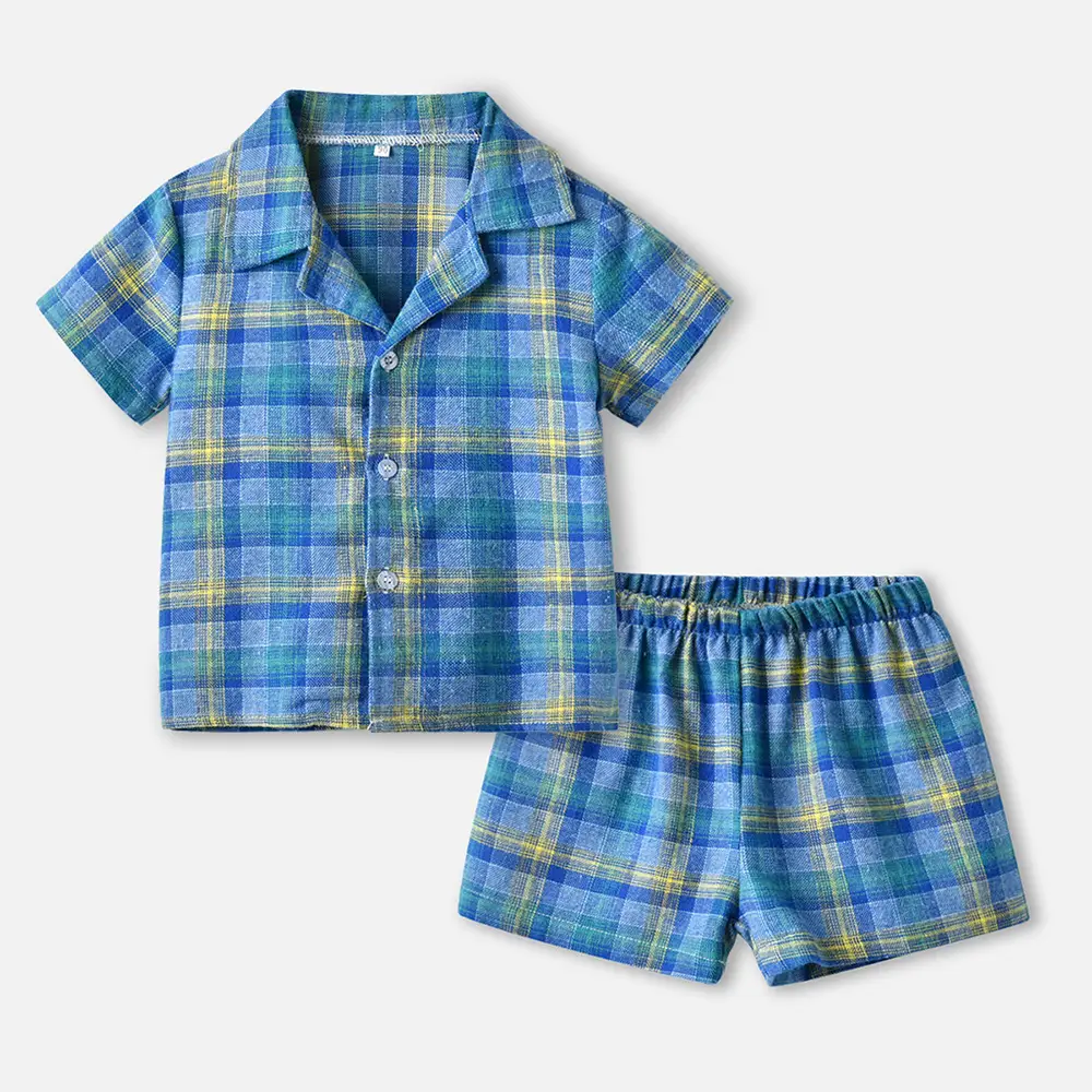 New Pajamas Set 2025 Plaid Shorts Kids - Image 4