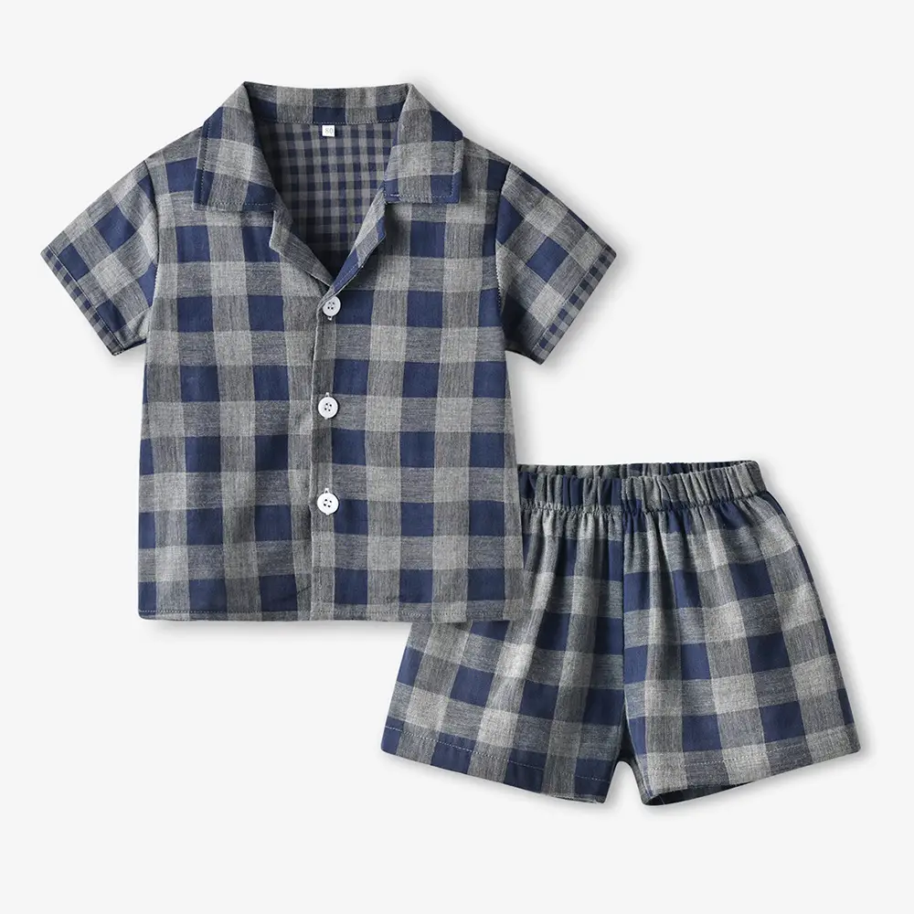New Pajamas Set 2025 Plaid Shorts Kids - Image 5
