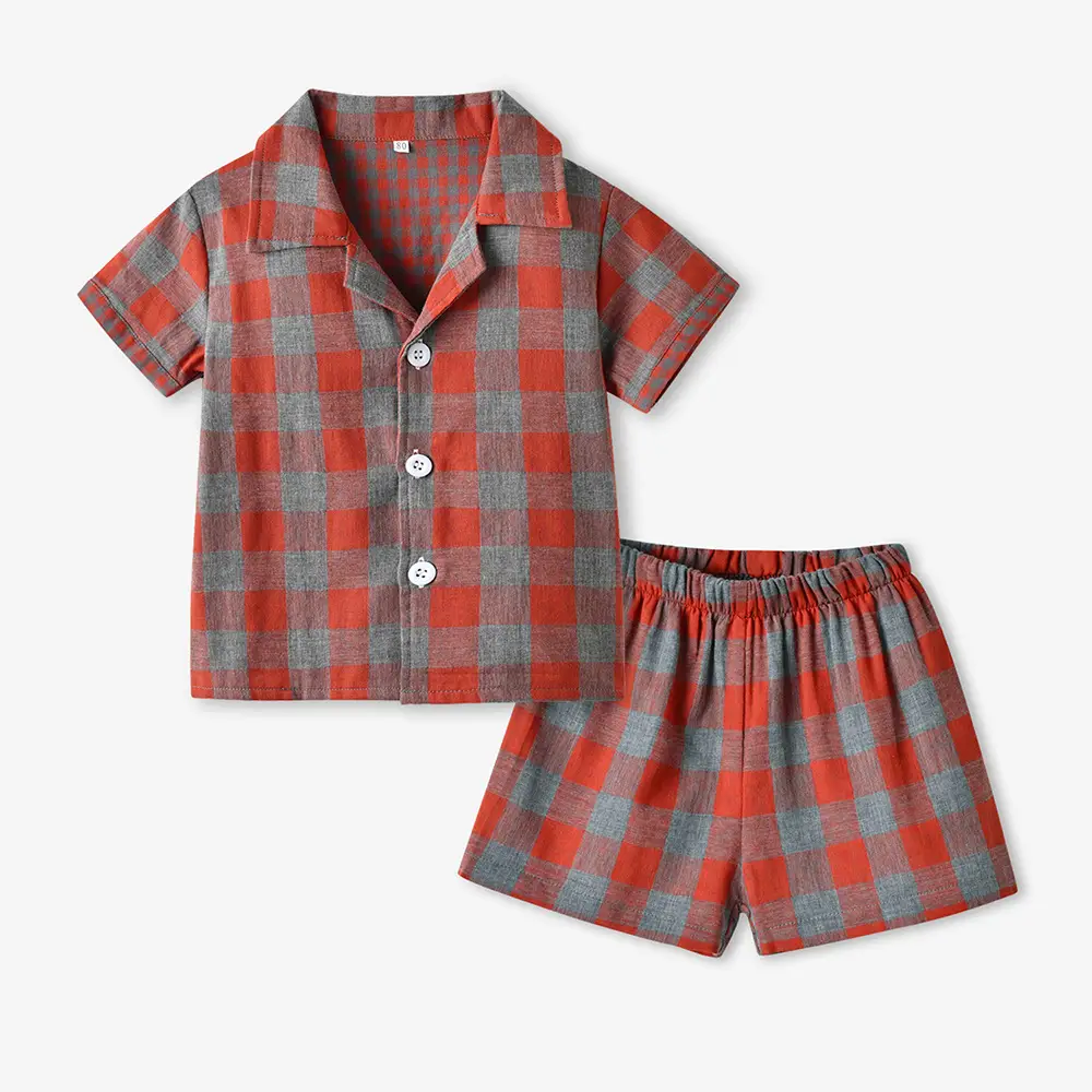 New Pajamas Set 2025 Plaid Shorts Kids - Image 6