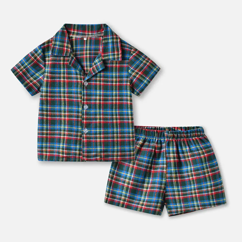 New Pajamas Set 2025 Plaid Shorts Kids - Image 7