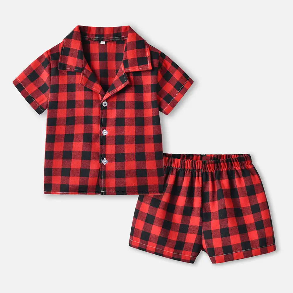 New Pajamas Set 2025 Plaid Shorts Kids - Image 8