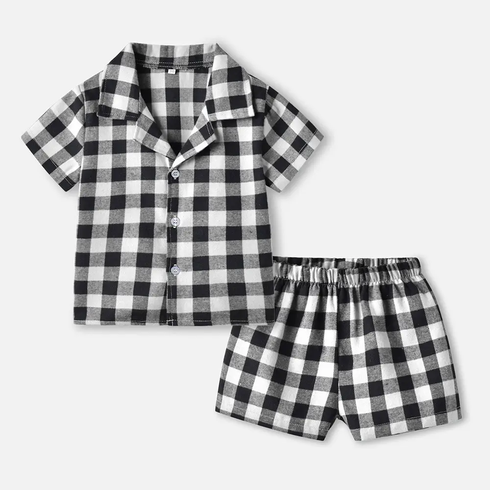 New Pajamas Set 2025 Plaid Shorts Kids - Image 9