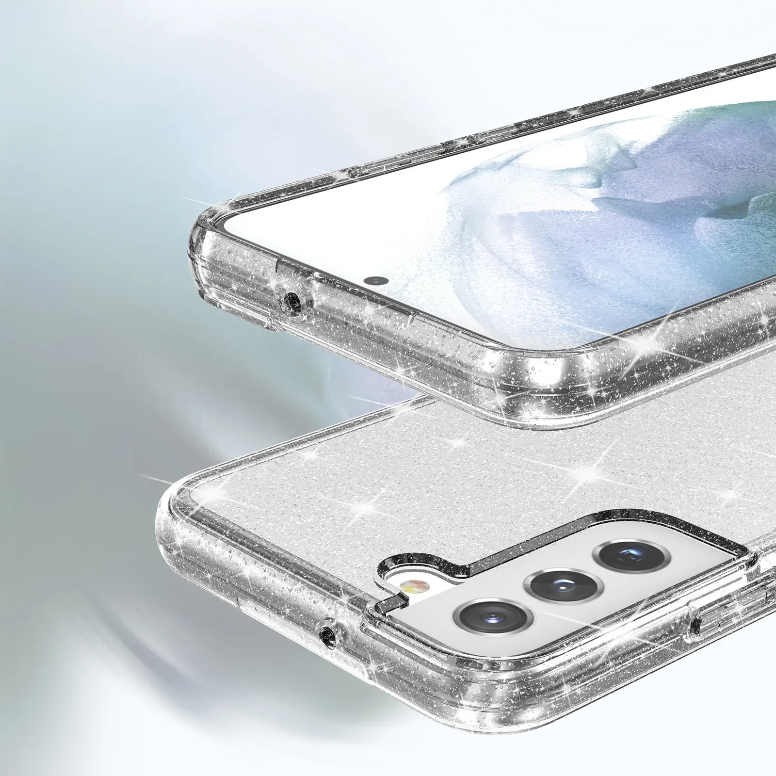Samsung S21FE Glitter Protective Case Transparent Drop Resistant - Image 10