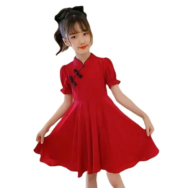 Girls Red Skirt Dress Summer Wear Middle School - Image 5