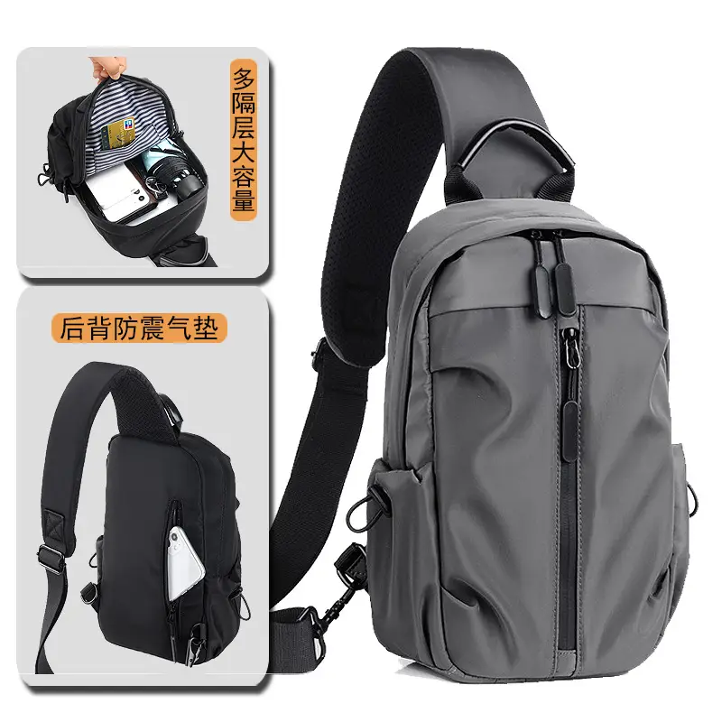 Men's Waterproof Crossbody Bag with Logo Embossing - Image 2