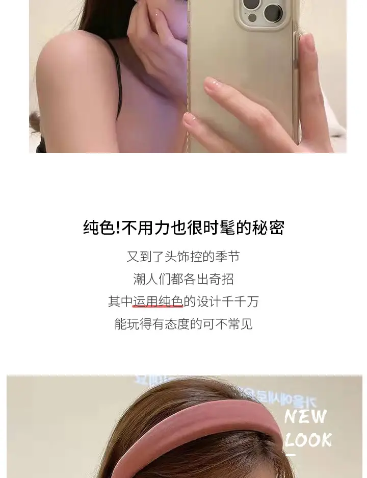 Korean Winter Velvet Women's Headband Red Hair Clip — feature 3