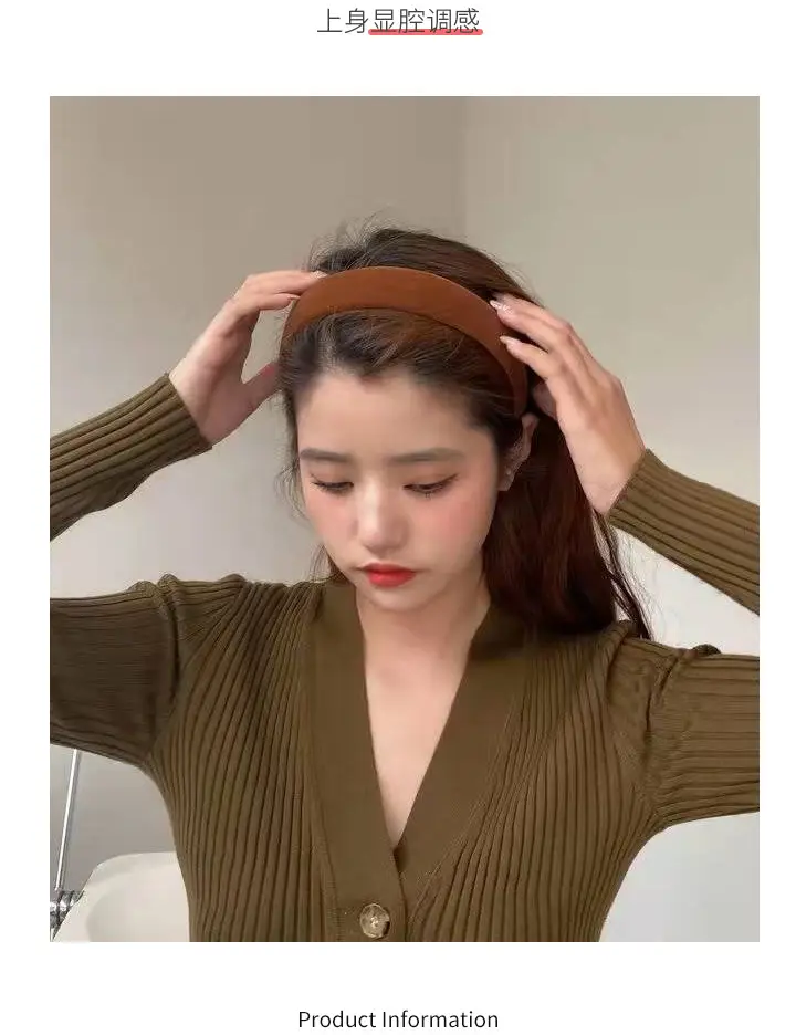 Korean Winter Velvet Women's Headband Red Hair Clip — feature 5
