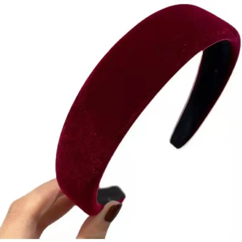 Korean Winter Velvet Women's Headband Red Hair Clip - Image 3