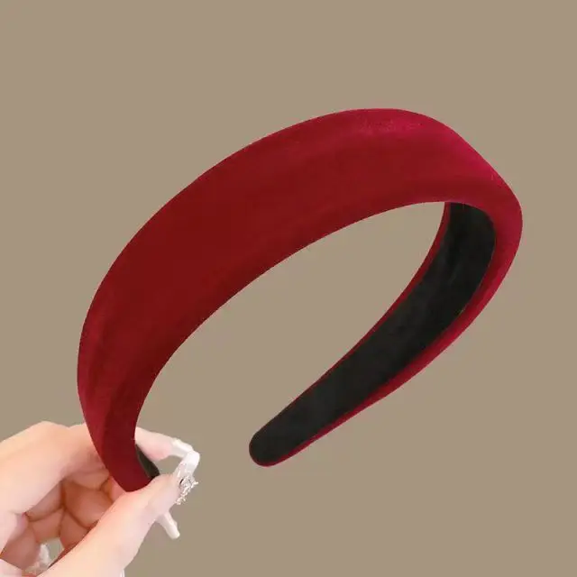 Korean Winter Velvet Women's Headband Red Hair Clip - Image 9