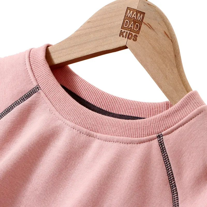 Pink Korean Style Round Neck Sweatshirt for Kids 2022 - Image 6
