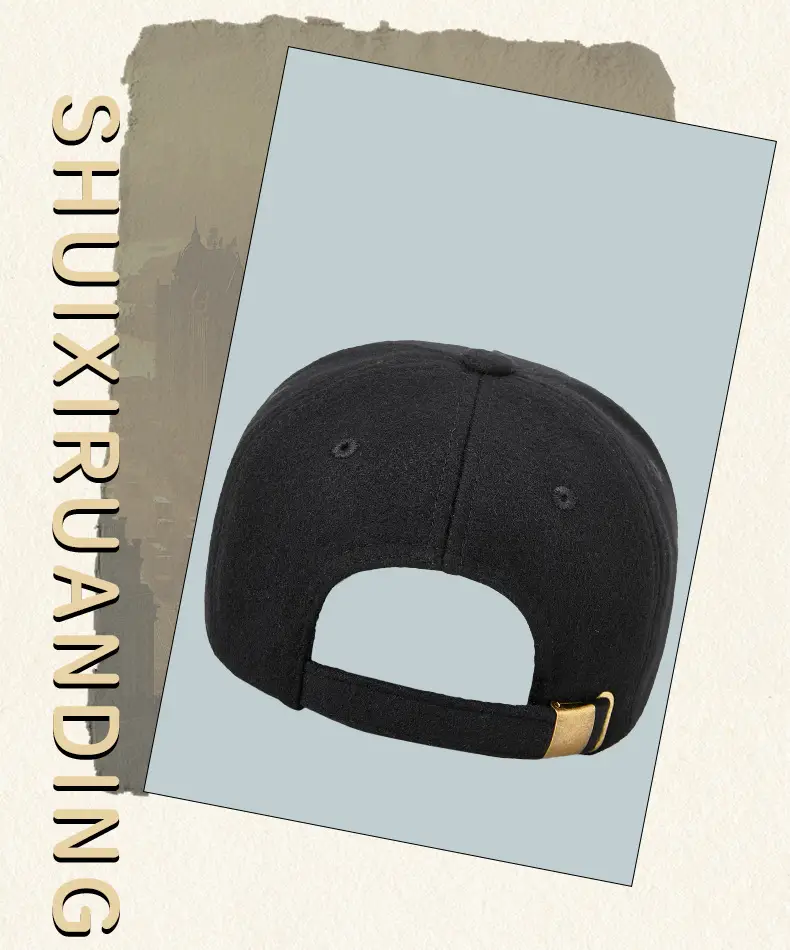 Men Wool Blend Baseball Cap 19cm Thickened Warm Winter Sun Hat — feature 4