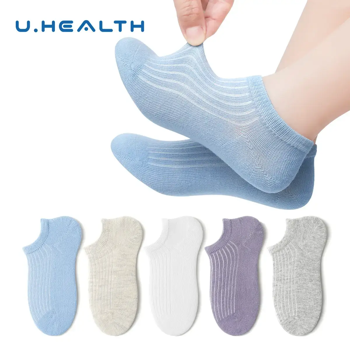 Children's Boat Socks Summer Thin Cotton Blue Gray - Image 10