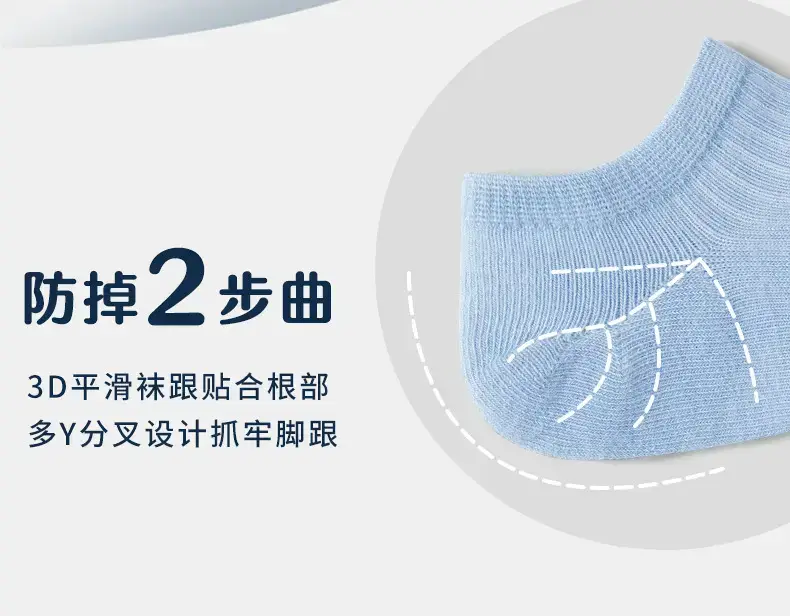 Children's Boat Socks Summer Thin Cotton Blue Gray — feature 5