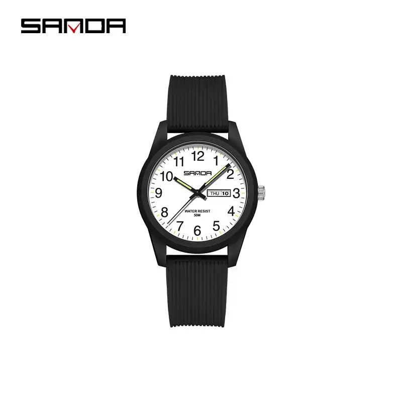6090 double calendar black and white for women