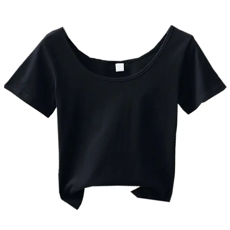 Women's Purple Backless T-Shirt Slim Fit Cotton Summer - Image 10