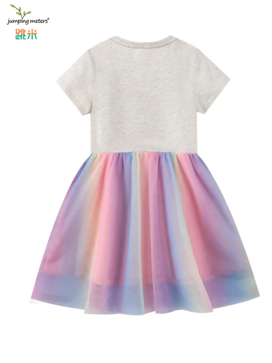 Girls Sequin Embroidered Mesh Dress Summer