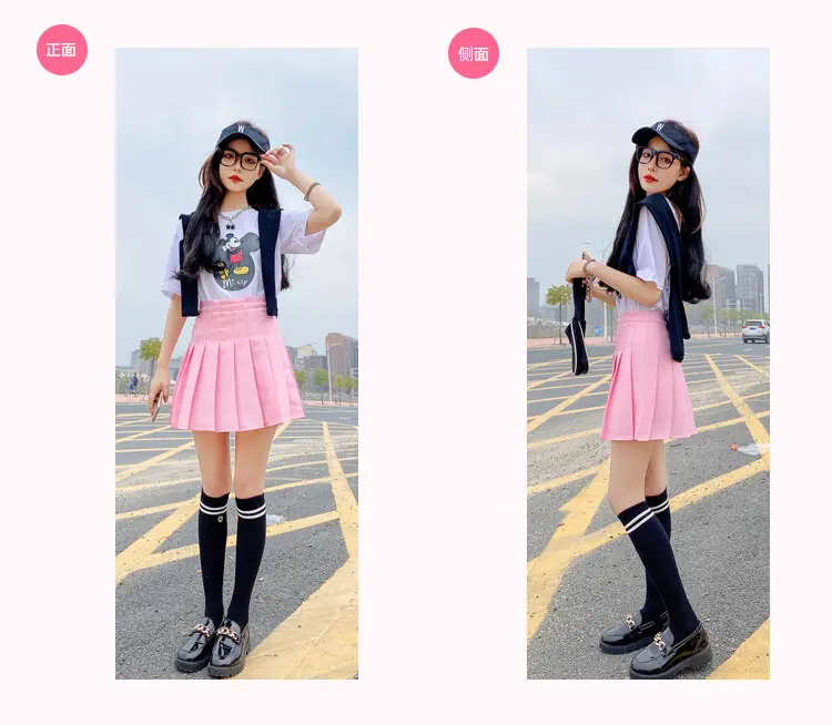 Women's Anti-Exposure Skirt Set with High Waist Pleated Skirt — feature 10