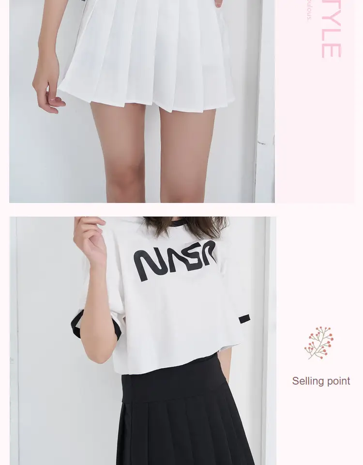 Women's Anti-Exposure Skirt Set with High Waist Pleated Skirt — feature 5