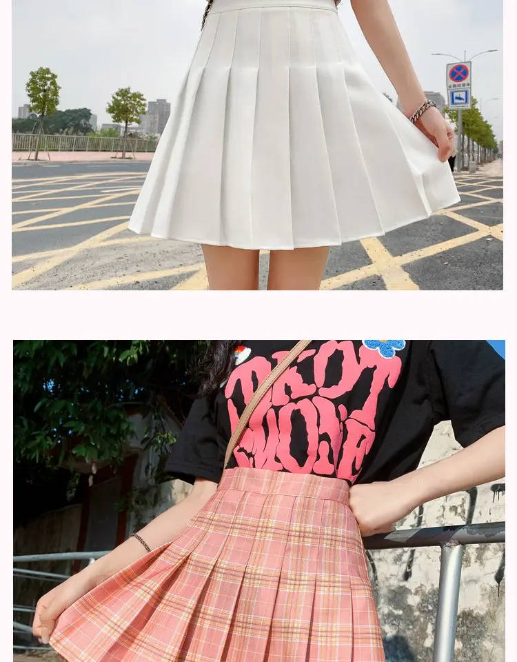 Women's Anti-Exposure Skirt Set with High Waist Pleated Skirt — feature 7
