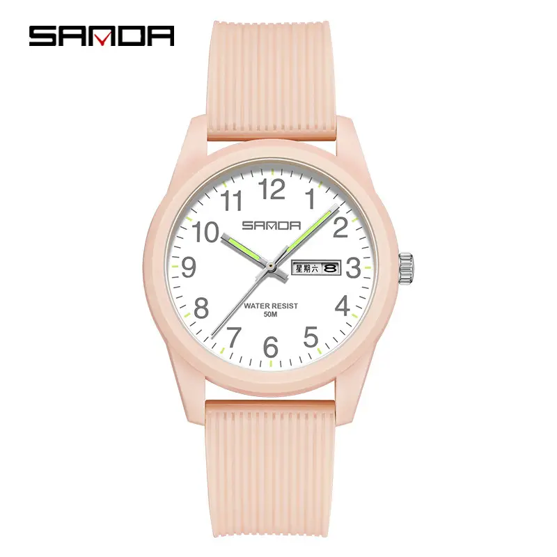 Sanda Cross-Border Couple Watches Waterproof Dual Language Black - Image 29