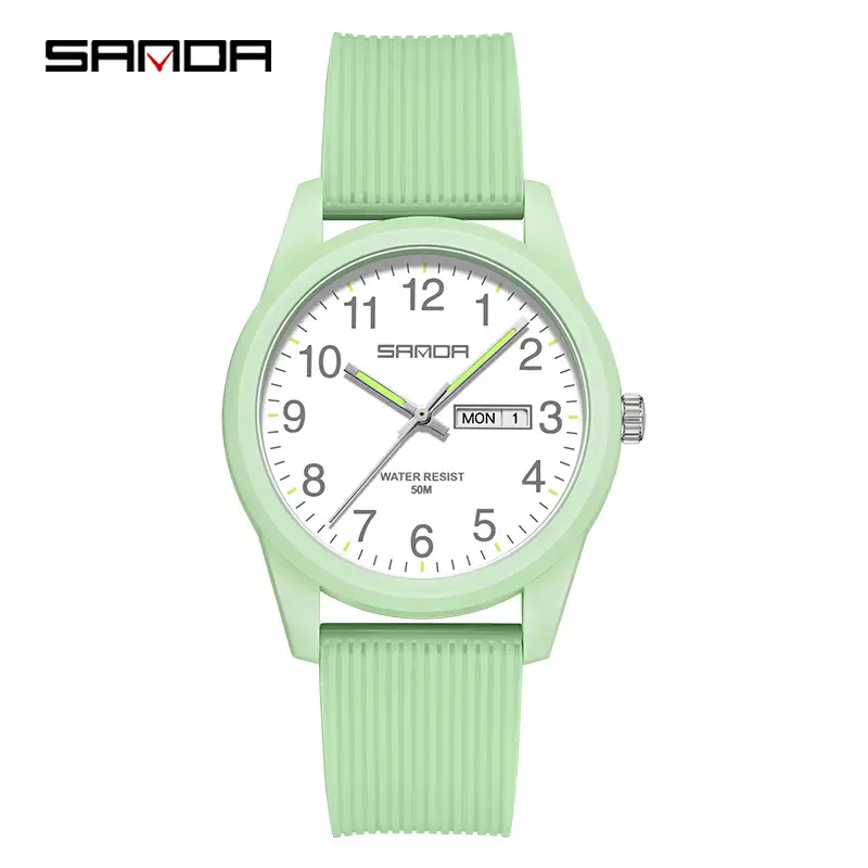 Sanda Cross-Border Couple Watches Waterproof Dual Language Black - Image 30