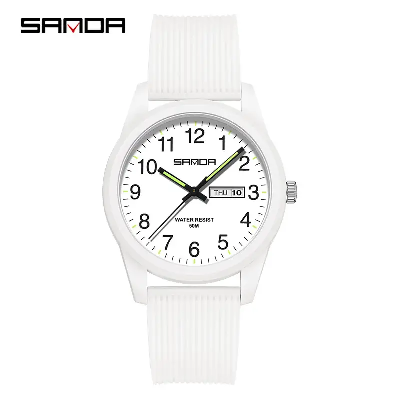 Sanda Cross-Border Couple Watches Waterproof Dual Language Black - Image 31