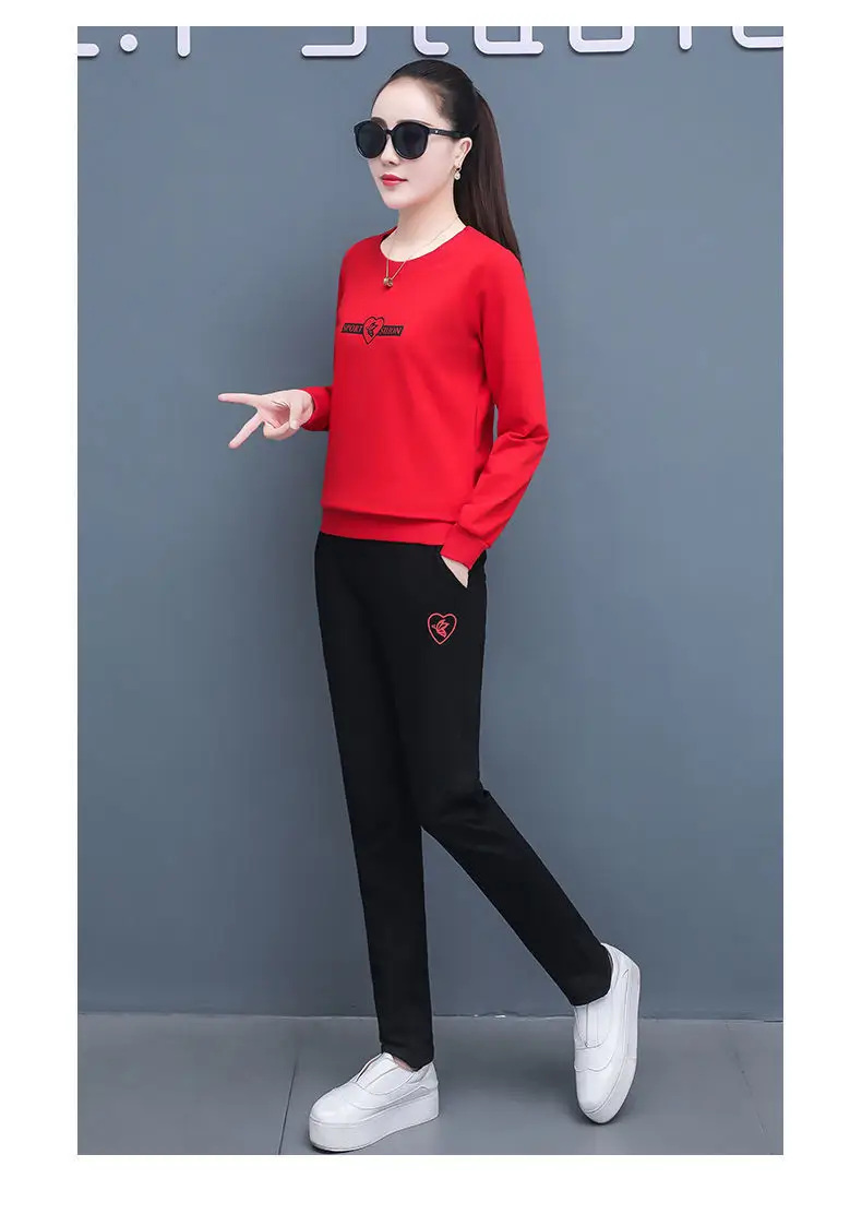 Women's 2021 Black Sweatshirt Track Suit Plus Size Loose Fit — feature 14