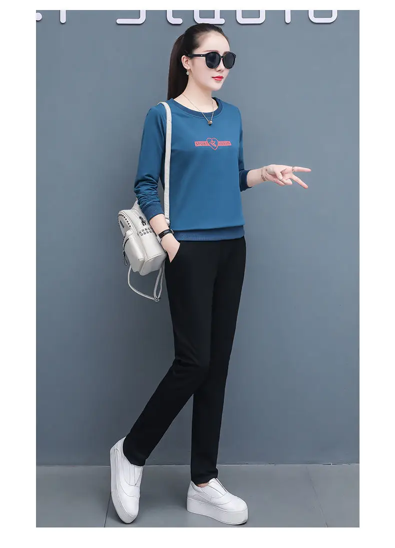Women's 2021 Black Sweatshirt Track Suit Plus Size Loose Fit — feature 23