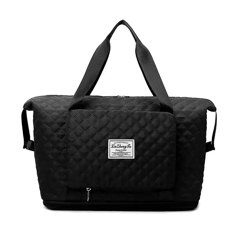Red Quilted Travel Bag for Gym & Swimming - Image 3