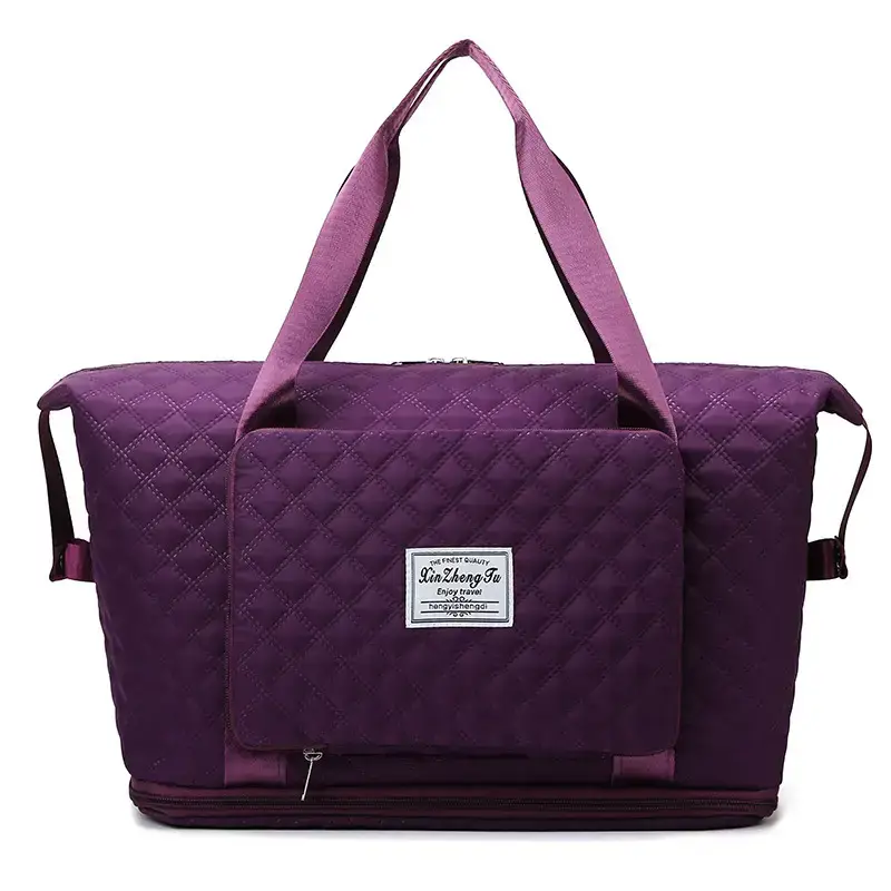 Red Quilted Travel Bag for Gym & Swimming - Image 5
