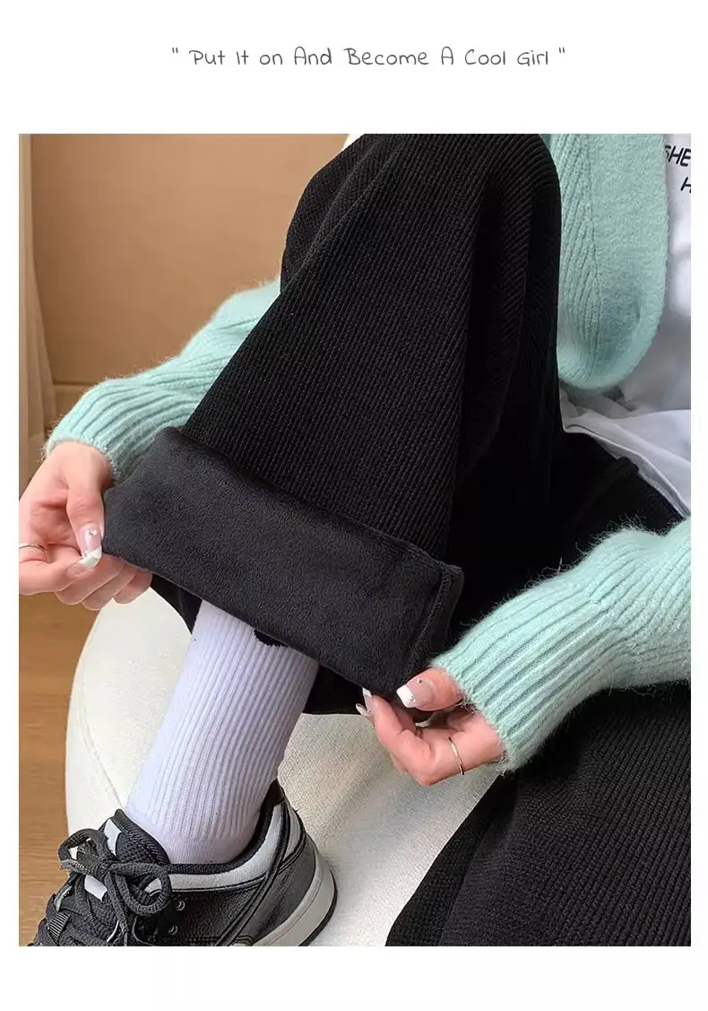 Women Fleece Lined Wide Leg Pants Pink Autumn Winter 2026 — feature 21