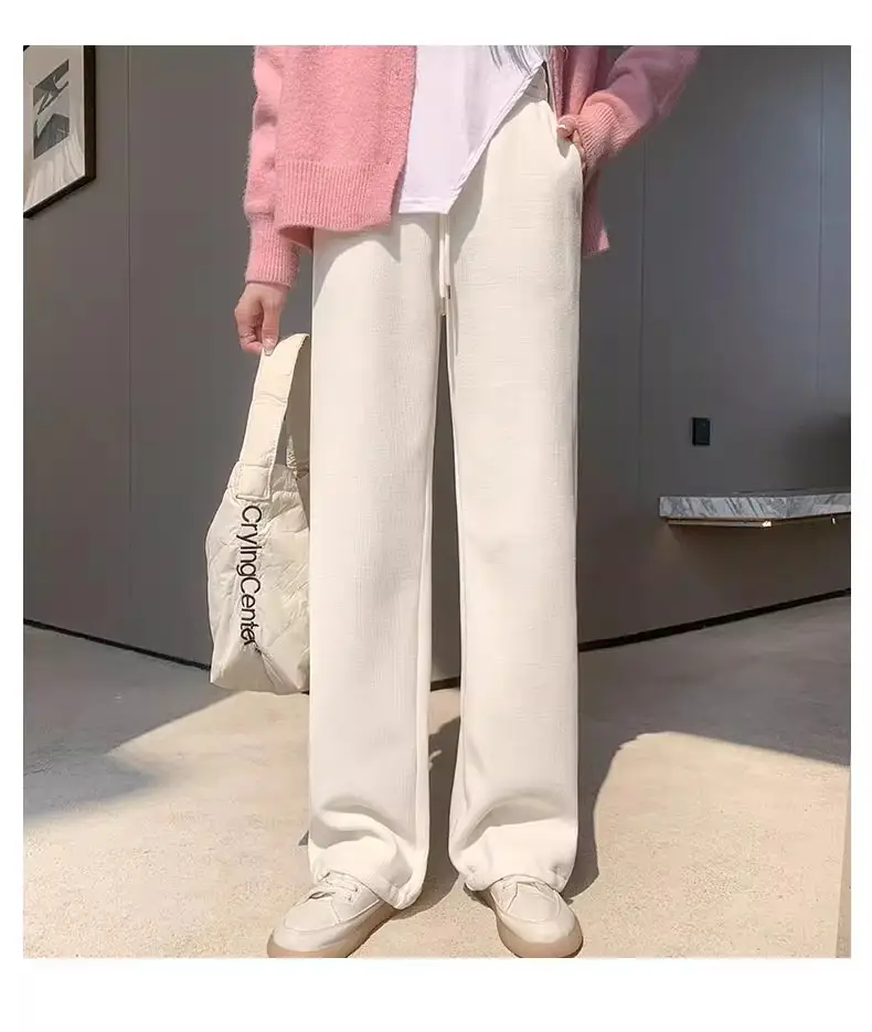 Women Fleece Lined Wide Leg Pants Pink Autumn Winter 2026 — feature 23