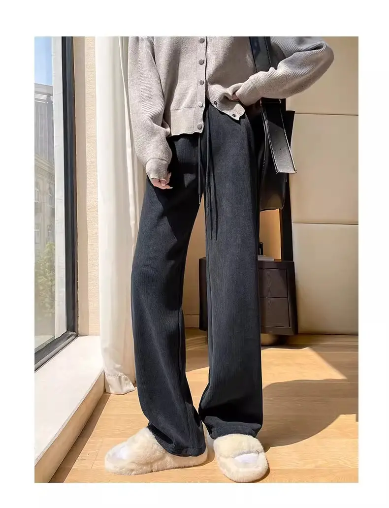 Women Fleece Lined Wide Leg Pants Pink Autumn Winter 2026 — feature 26