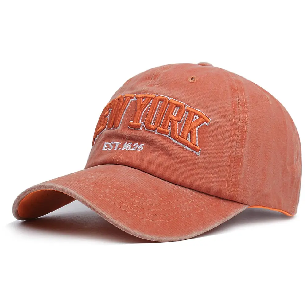 Women Letter Embroidered Baseball Cap Orange Washable — feature 8