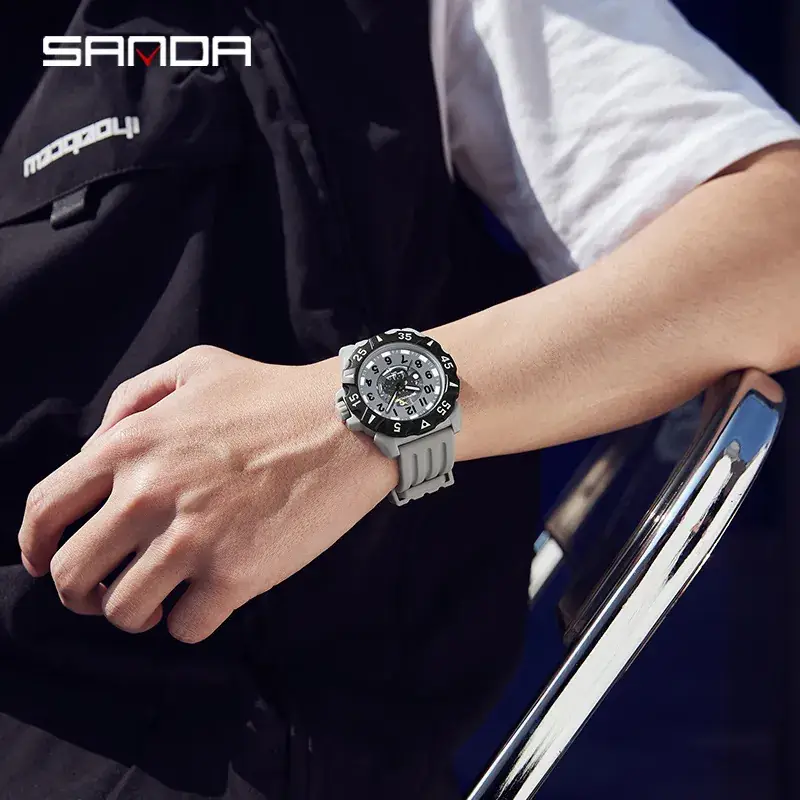 Sanda 3209 Silicone Watch for Men Women