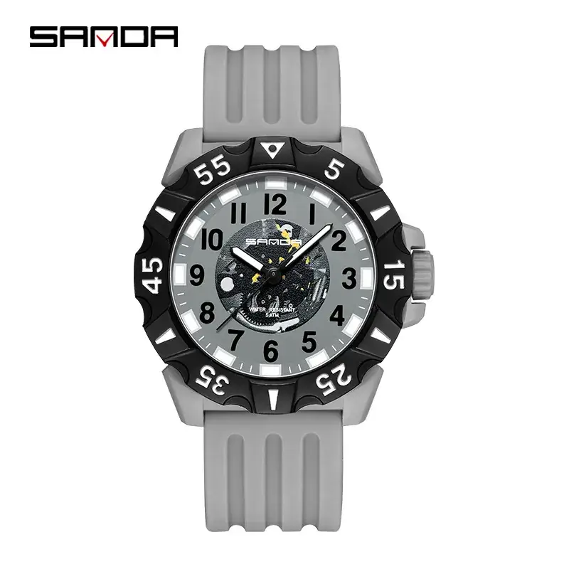 Sanda 3209 Silicone Watch for Men Women