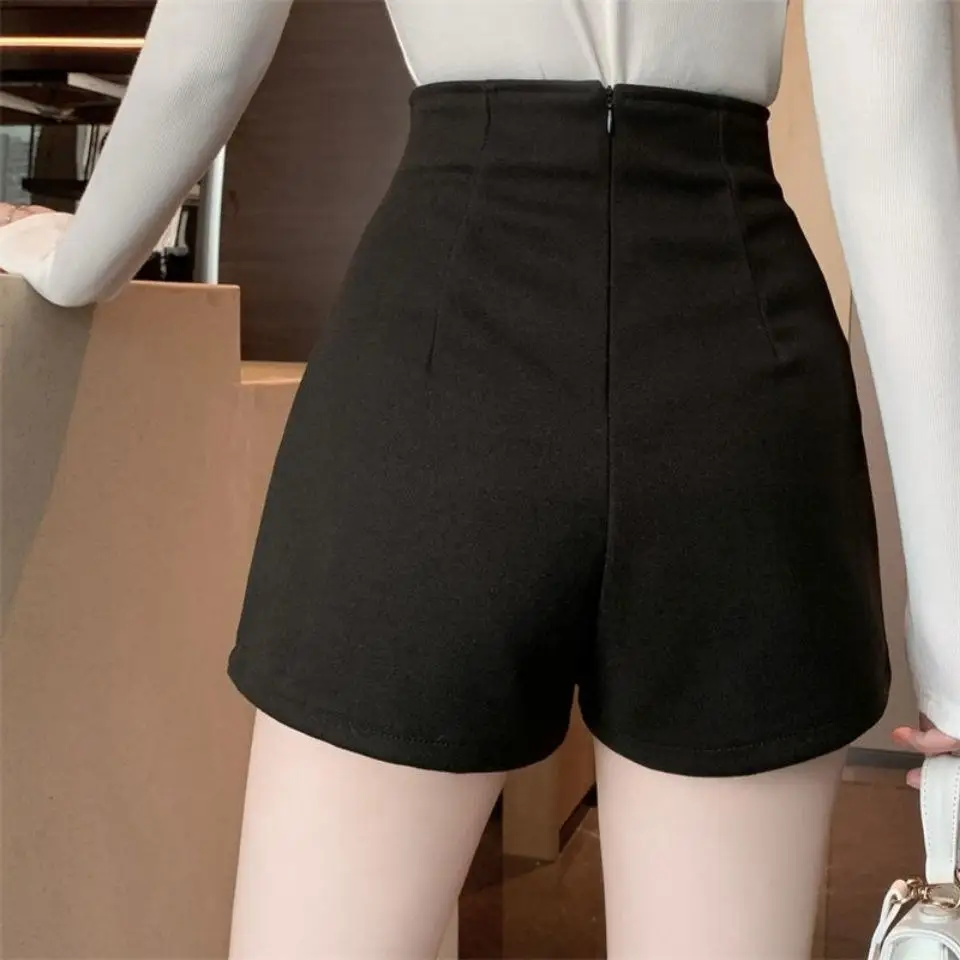 Black Irregular High Waist Shorts for Women - Image 12