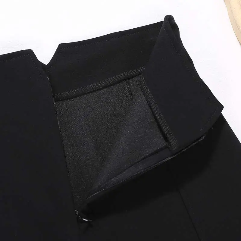 Black Elastic High Waist Slim Fit Shorts for Women - Image 6