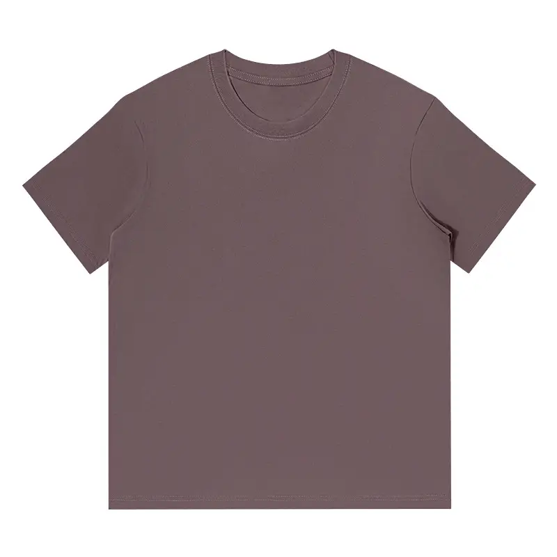 Women 230g Solid Color Crew Neck T-Shirt - Image 23